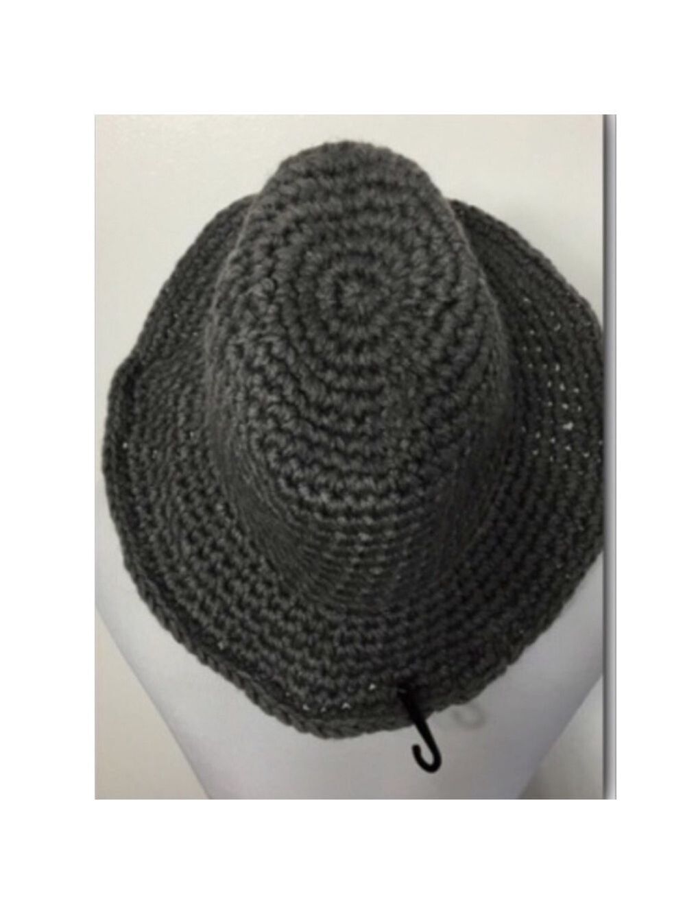 D & Y boho crocheted grey Panama brim grey hat - Picture 2 of 3